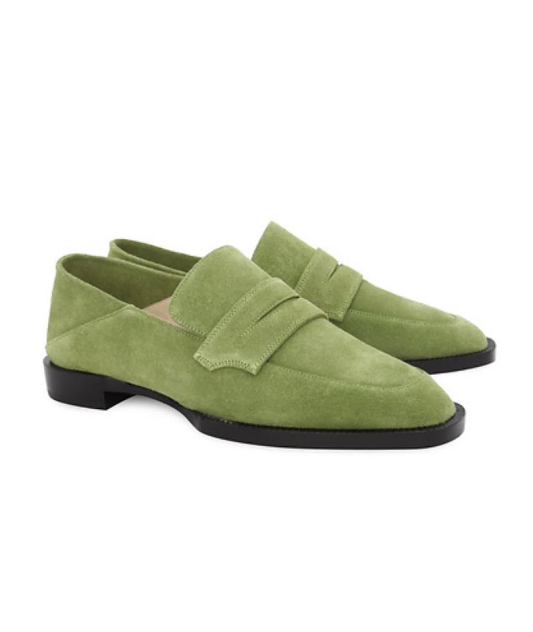 LORENA ANTONIAZZI Зеленые замшевые лоферы, фото 2