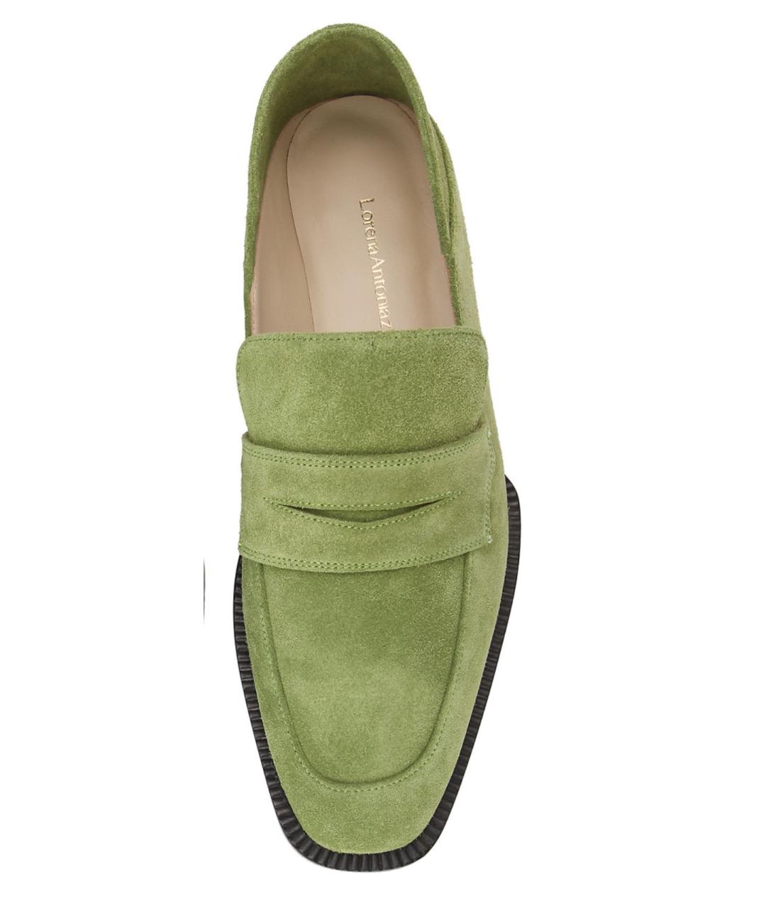 LORENA ANTONIAZZI Зеленые замшевые лоферы, фото 6