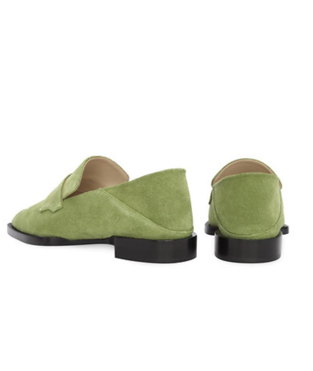 LORENA ANTONIAZZI Зеленые замшевые лоферы, фото 5