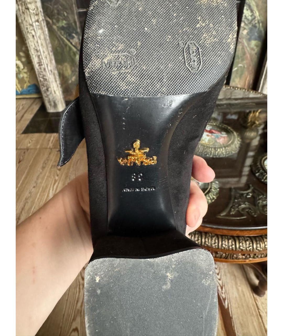 PRADA Черные замшевые туфли, фото 6