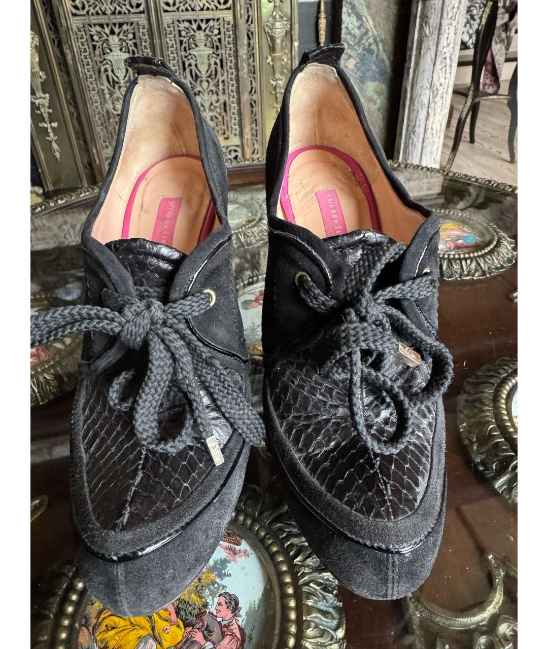 EMANUEL UNGARO Черные ботильоны из экзотической кожи, фото 2