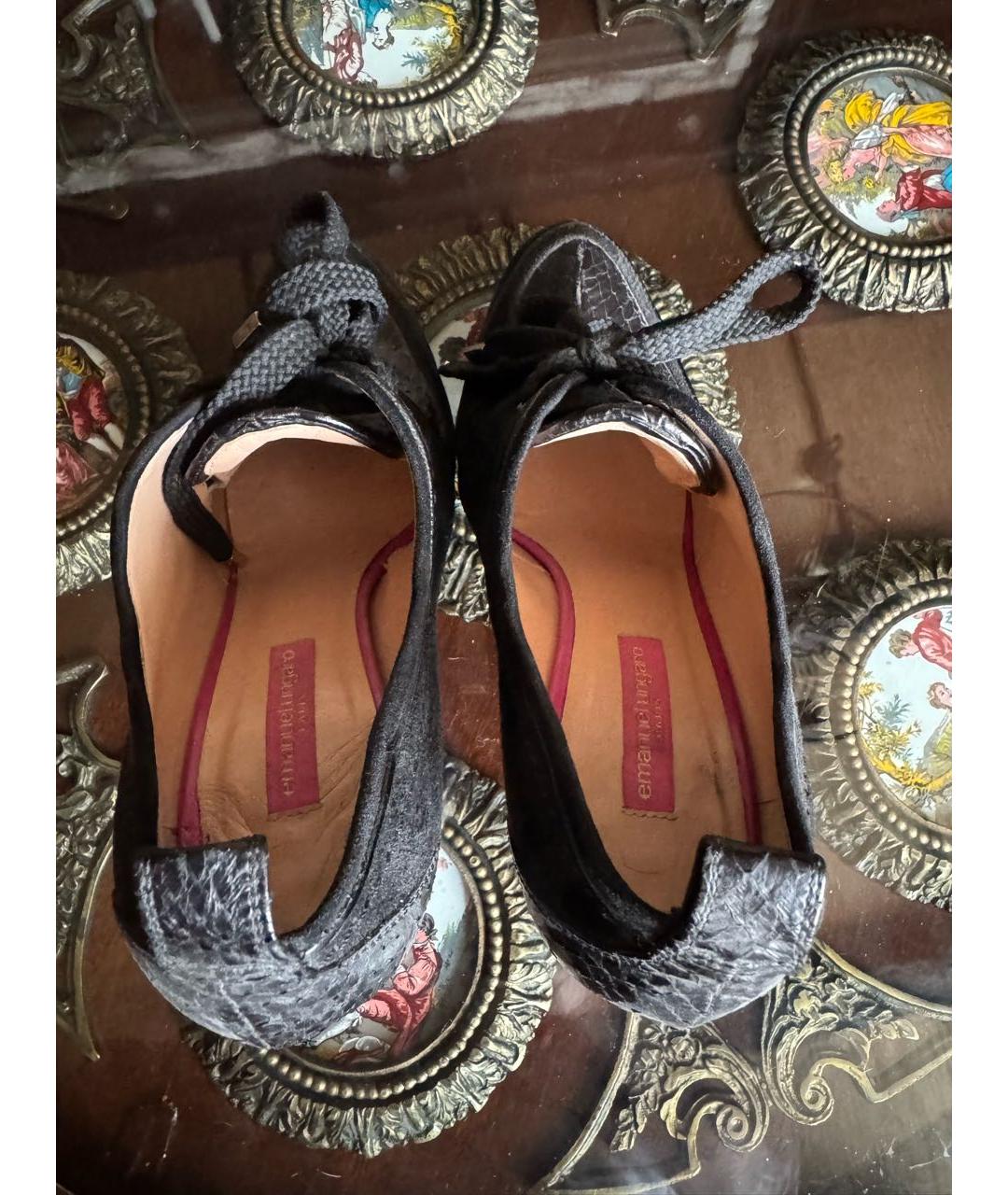 EMANUEL UNGARO Черные ботильоны из экзотической кожи, фото 3