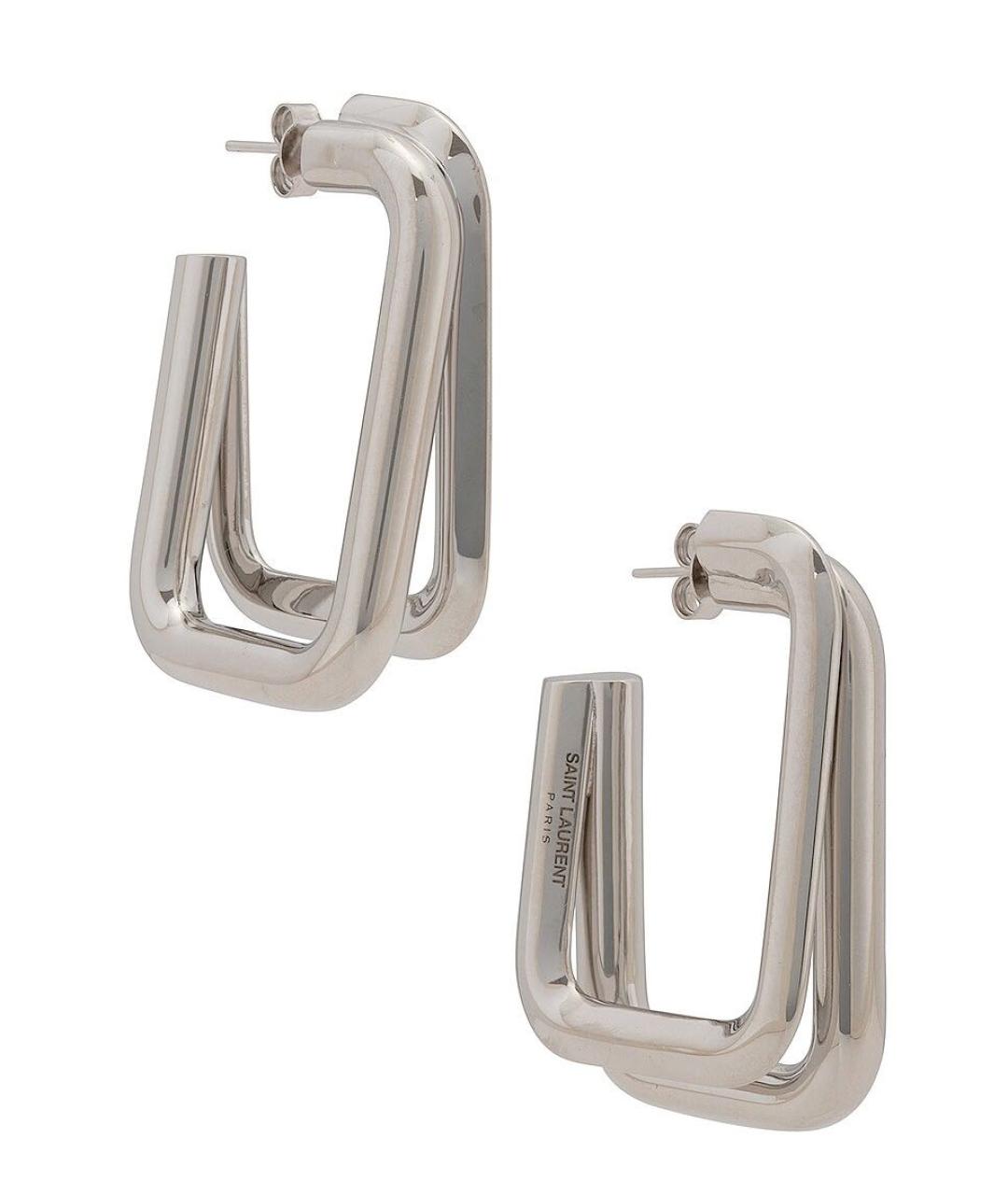 SAINT LAURENT Серебряные металлические серьги, фото 8