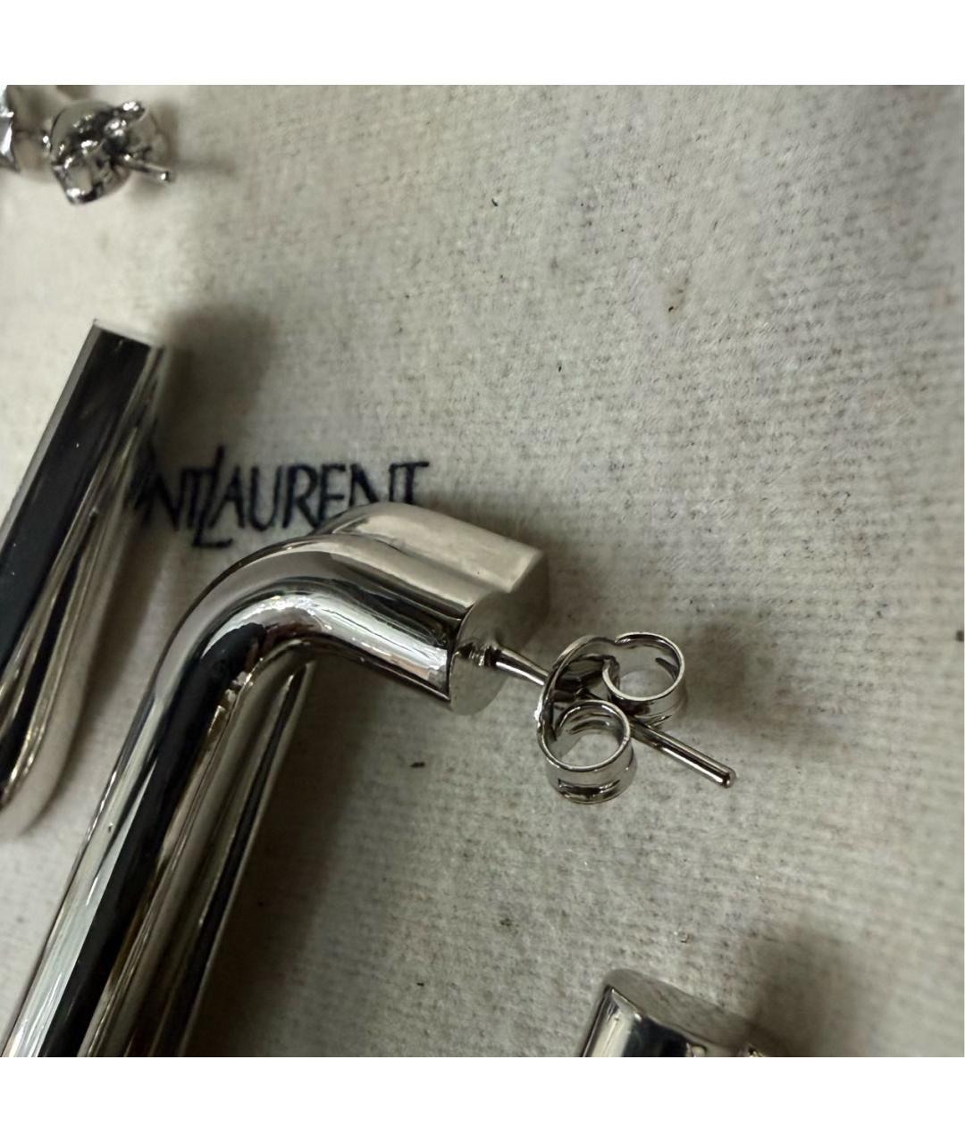 SAINT LAURENT Серебряные металлические серьги, фото 5