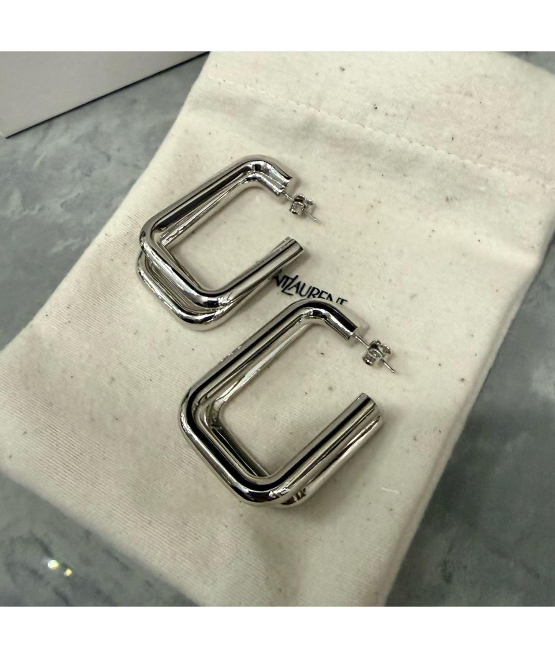 SAINT LAURENT Серебряные металлические серьги, фото 3