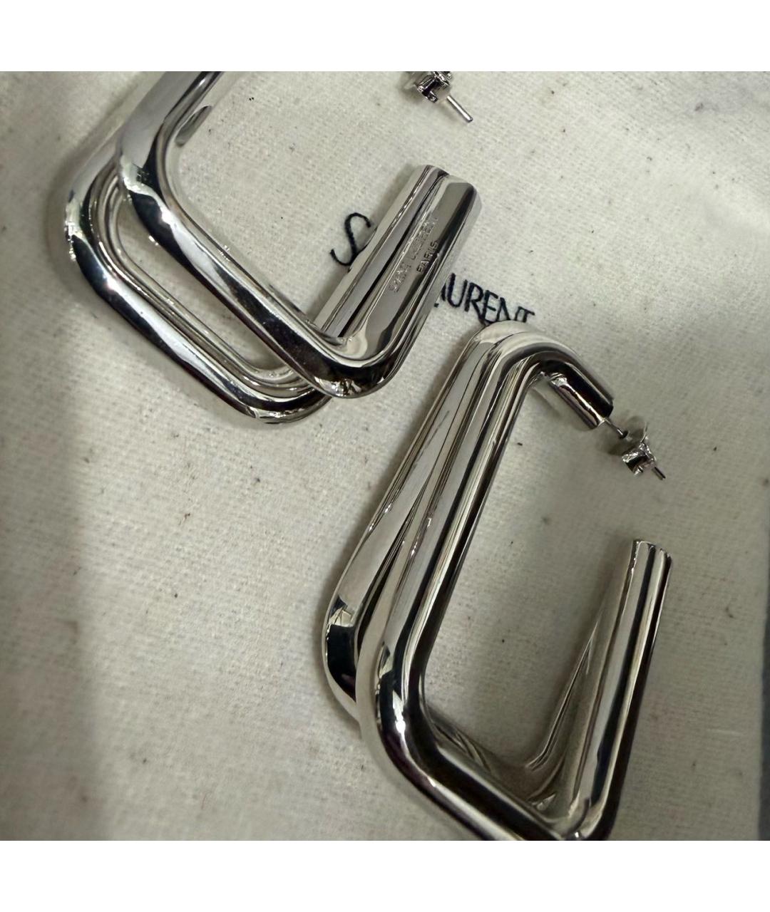 SAINT LAURENT Серебряные металлические серьги, фото 4