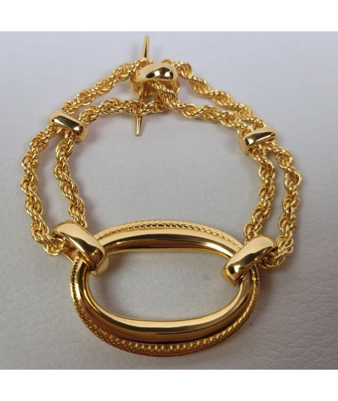 SAINT LAURENT Золотой металлический браслет, фото 8