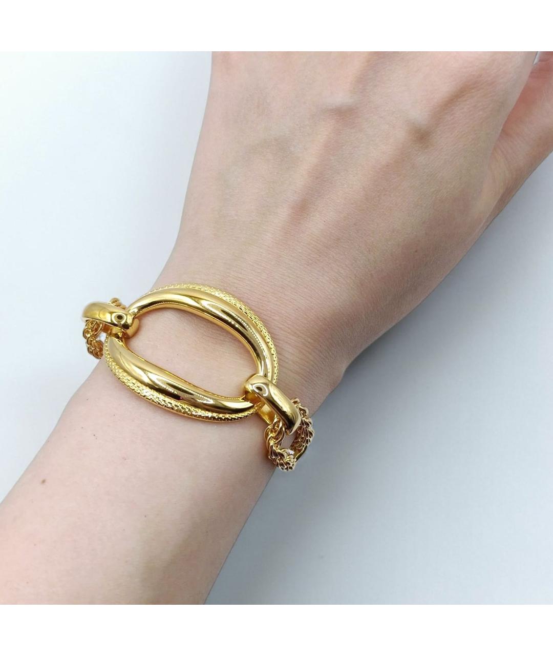 SAINT LAURENT Золотой металлический браслет, фото 2