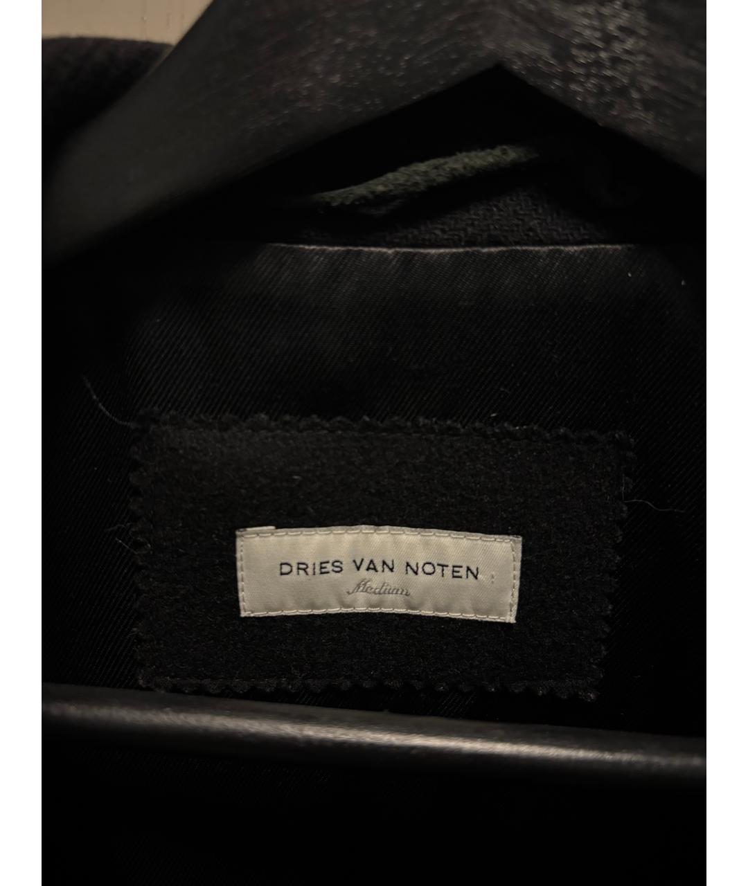 DRIES VAN NOTEN Черное шерстяное пальто, фото 3