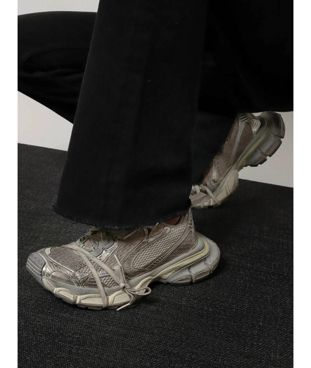 BALENCIAGA Серебряные текстильные кроссовки, фото 8