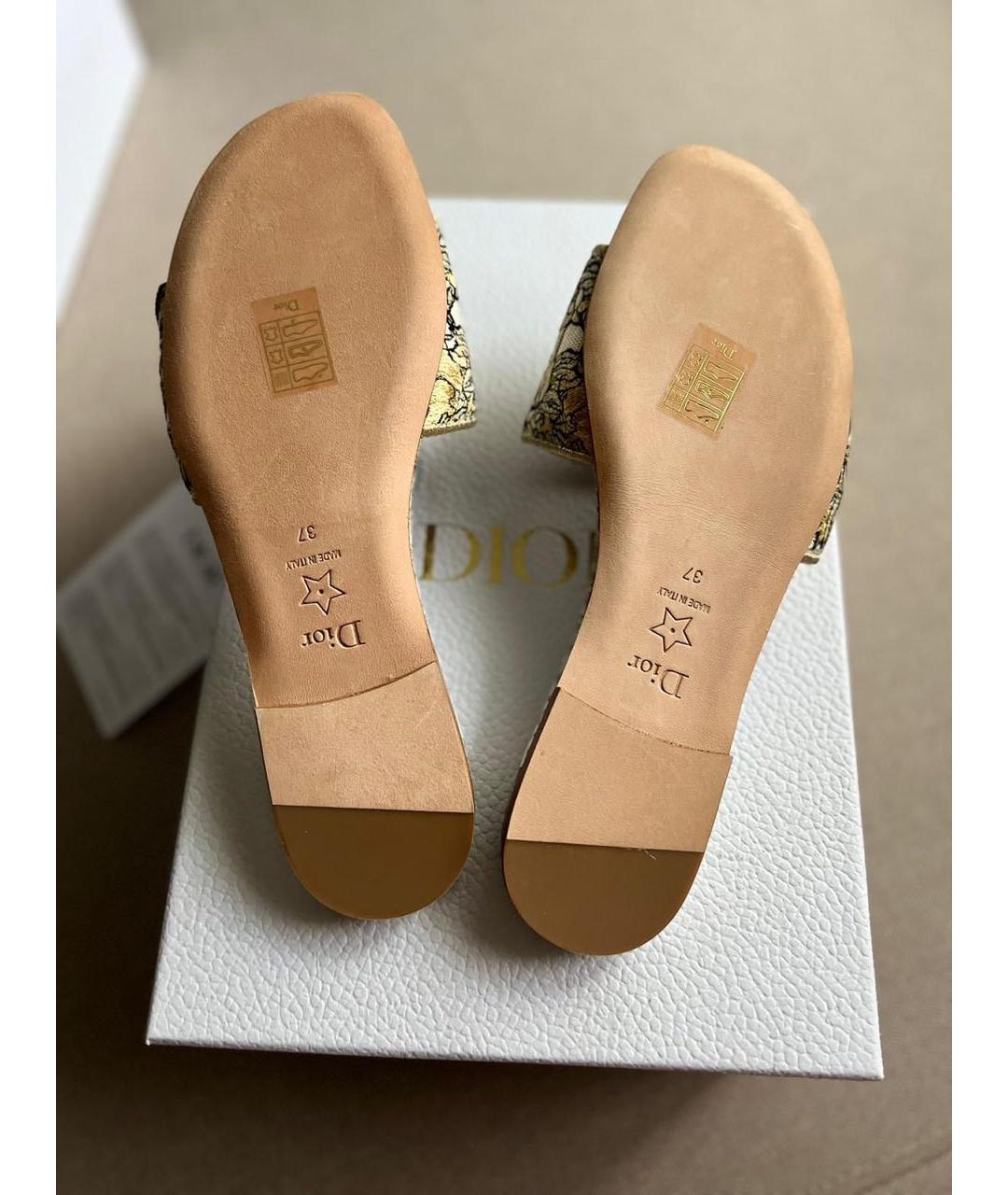 CHRISTIAN DIOR Бежевые шлепанцы, фото 4