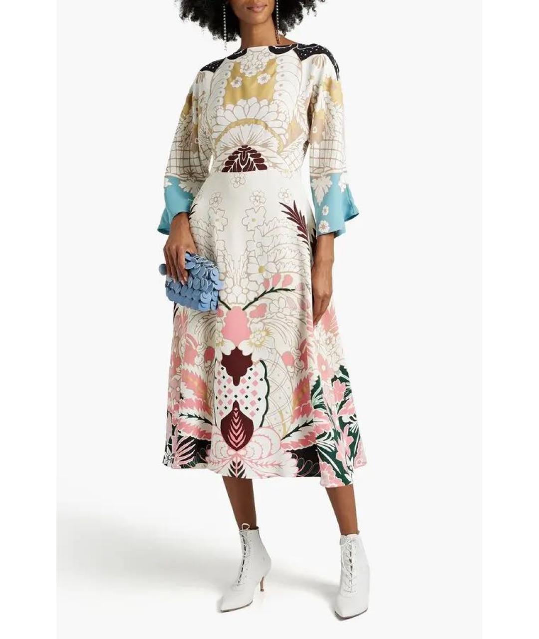 VALENTINO Мульти шелковое повседневное платье, фото 3