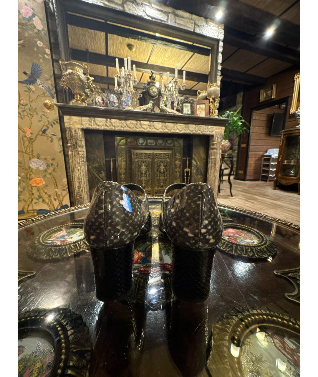 DOLCE&GABBANA Серые туфли из лакированной кожи, фото 5