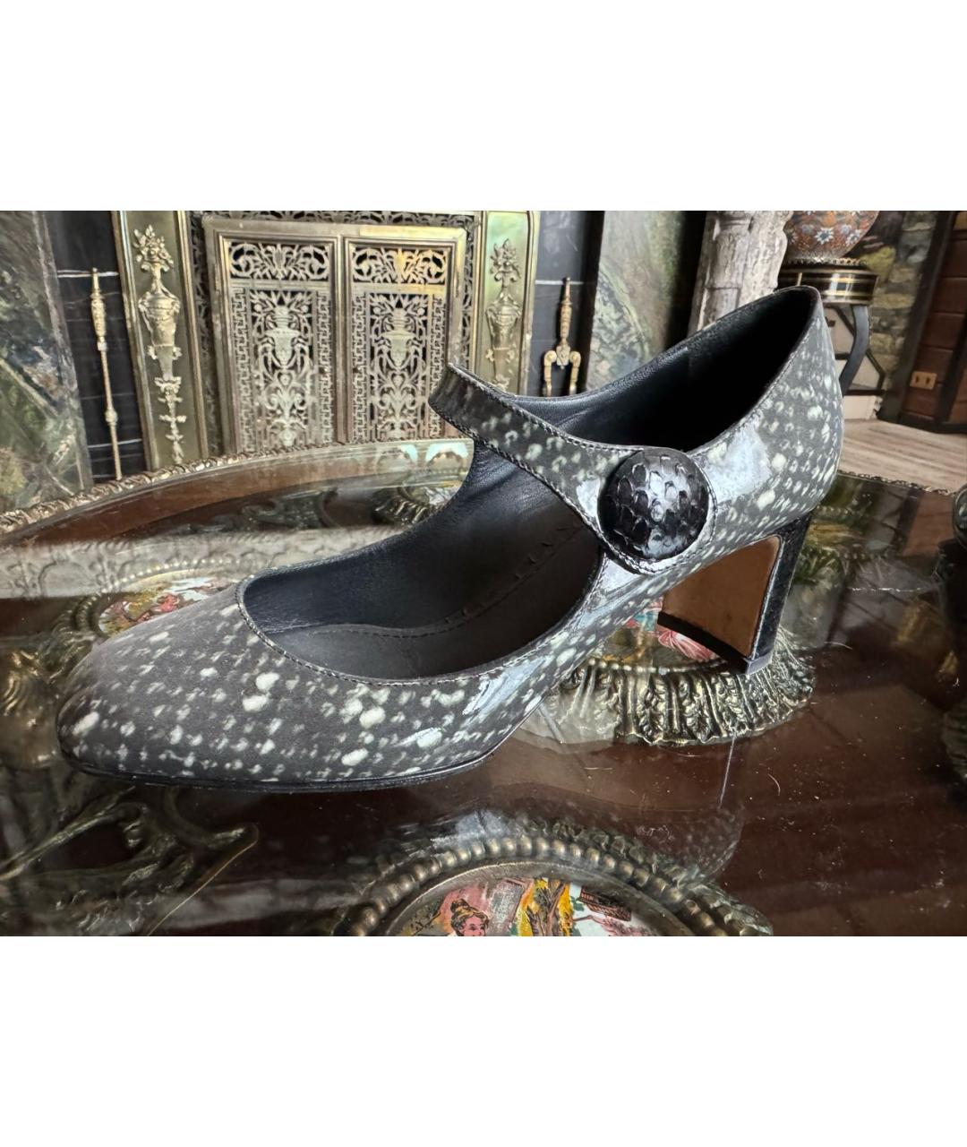 DOLCE&GABBANA Серые туфли из лакированной кожи, фото 2