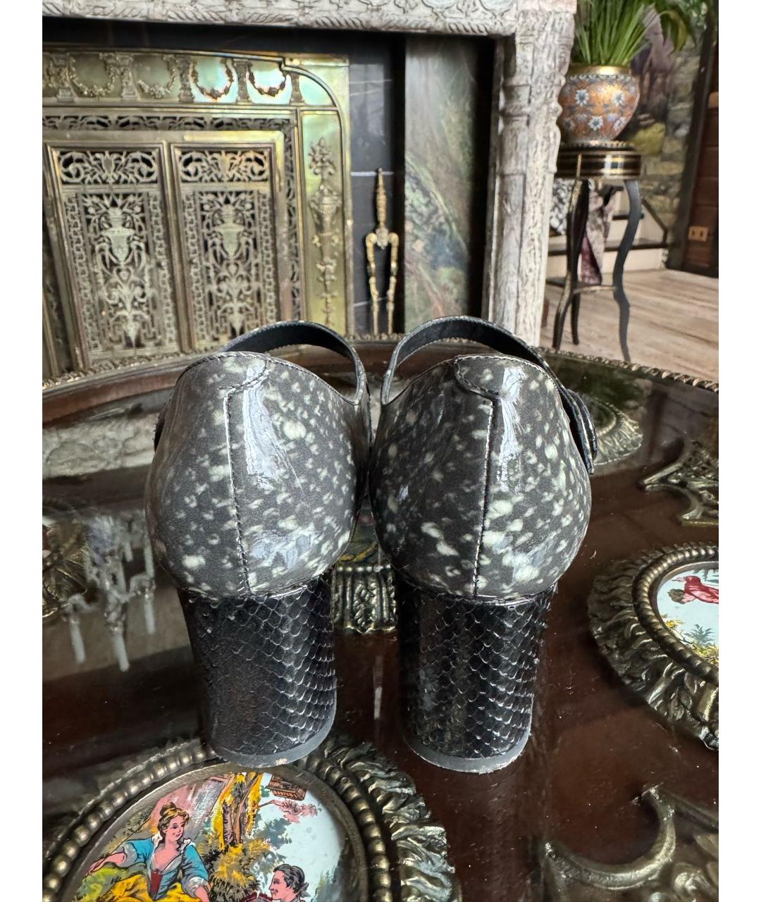 DOLCE&GABBANA Серые туфли из лакированной кожи, фото 7