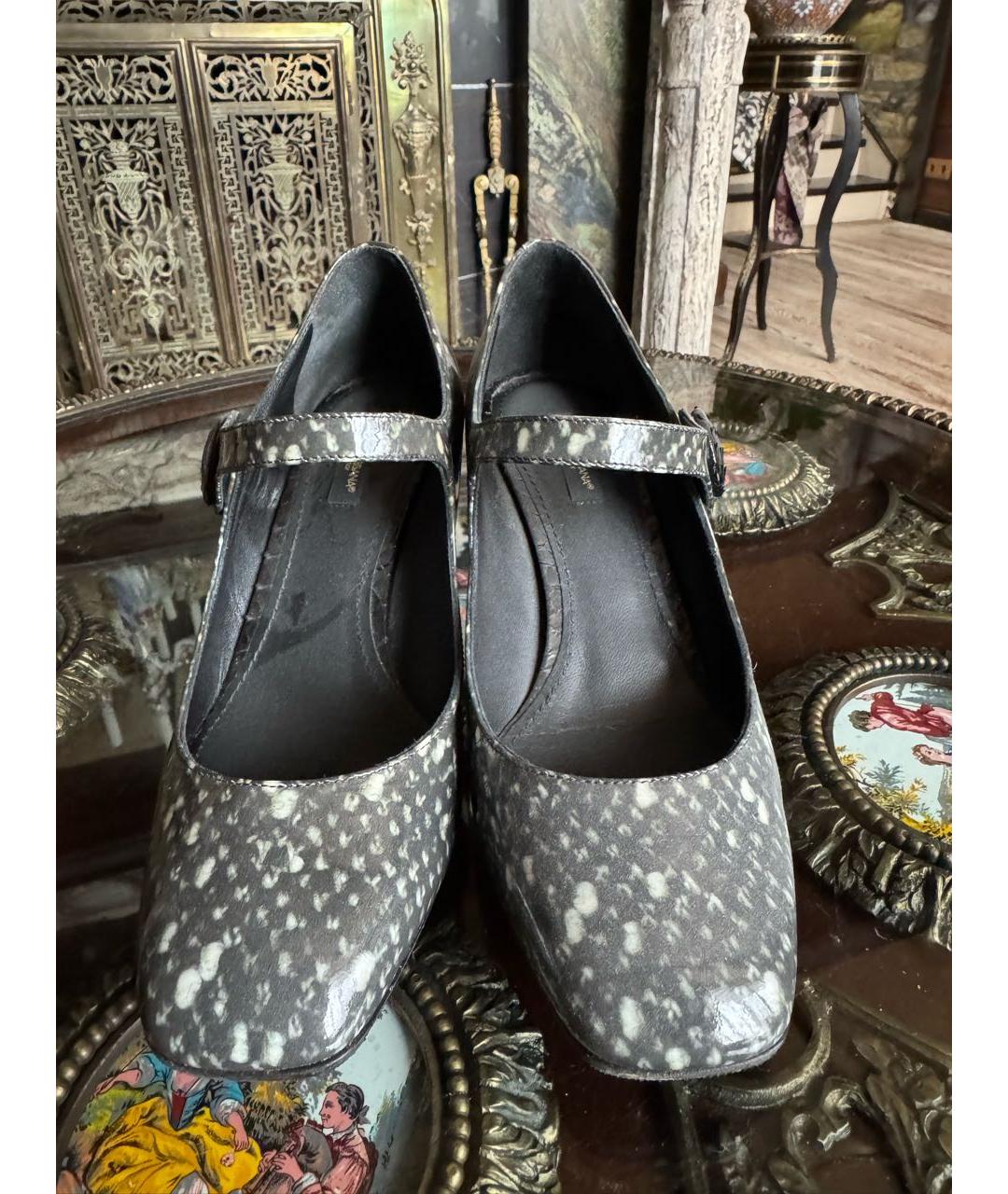 DOLCE&GABBANA Серые туфли из лакированной кожи, фото 3