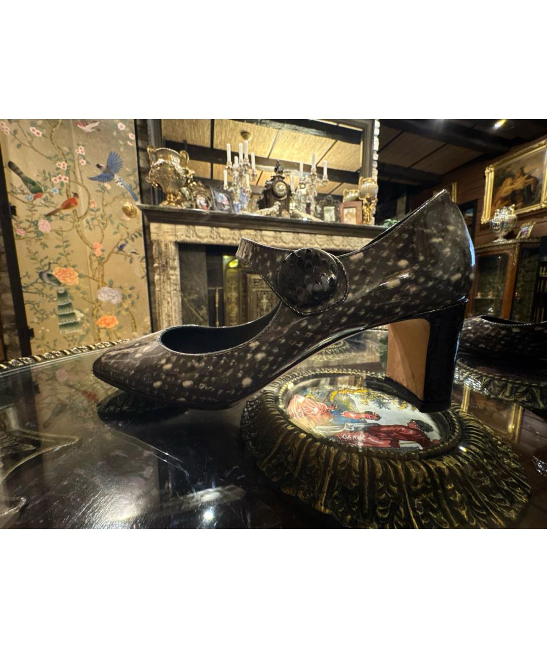 DOLCE&GABBANA Серые туфли из лакированной кожи, фото 8