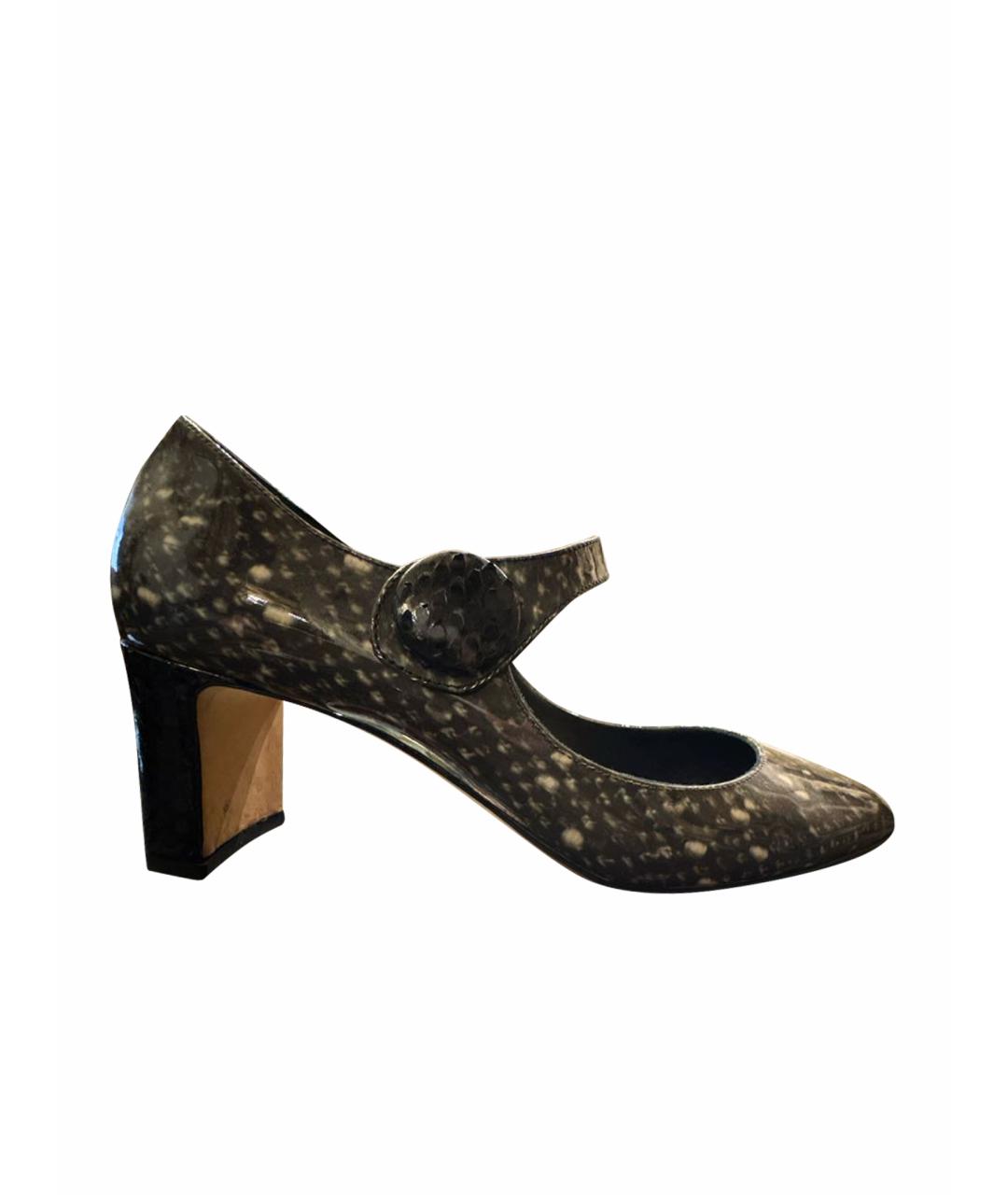 DOLCE&GABBANA Серые туфли из лакированной кожи, фото 1