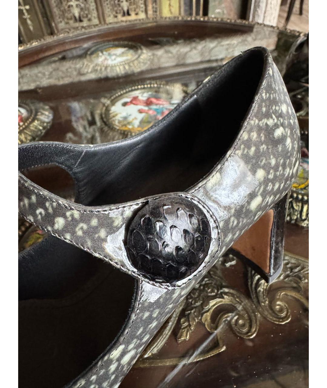 DOLCE&GABBANA Серые туфли из лакированной кожи, фото 6