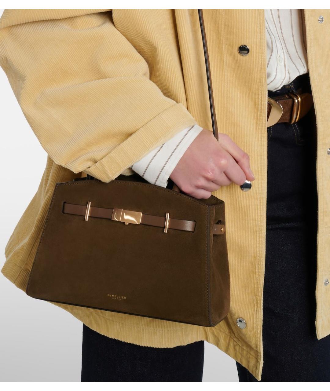 DEMELLIER Коричневая замшевая сумка с короткими ручками, фото 2