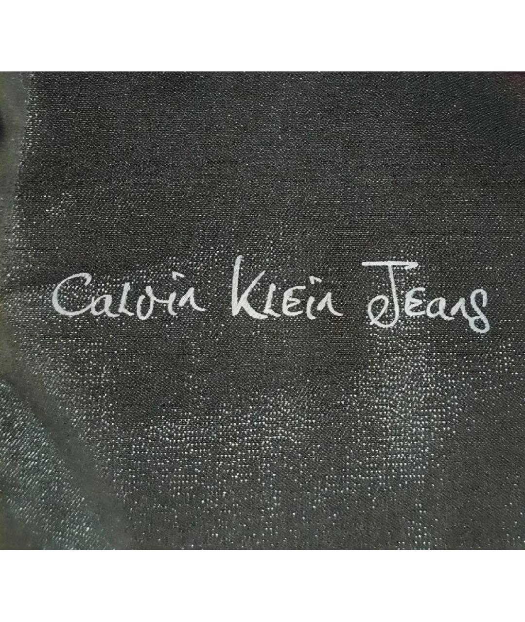 CALVIN KLEIN Черное полиэстеровое пальто, фото 4