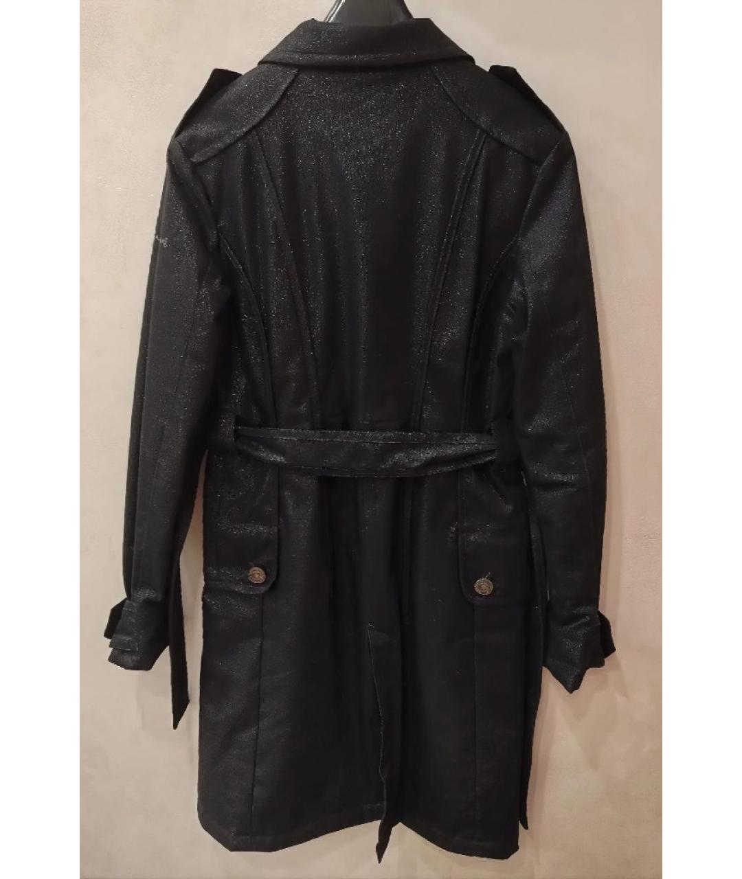 CALVIN KLEIN Черное полиэстеровое пальто, фото 2