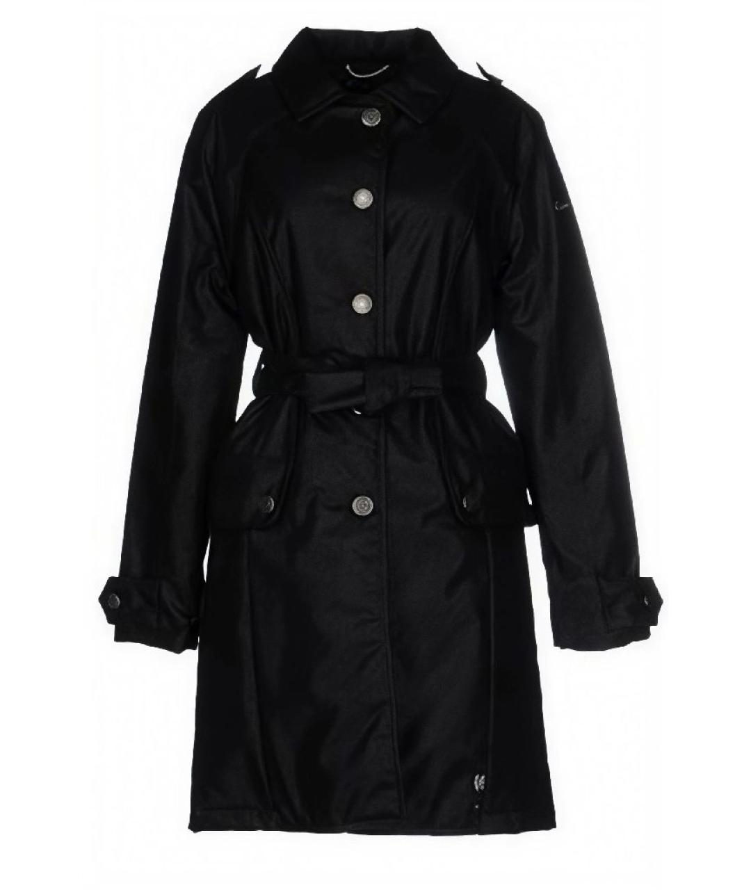 CALVIN KLEIN Черное полиэстеровое пальто, фото 6