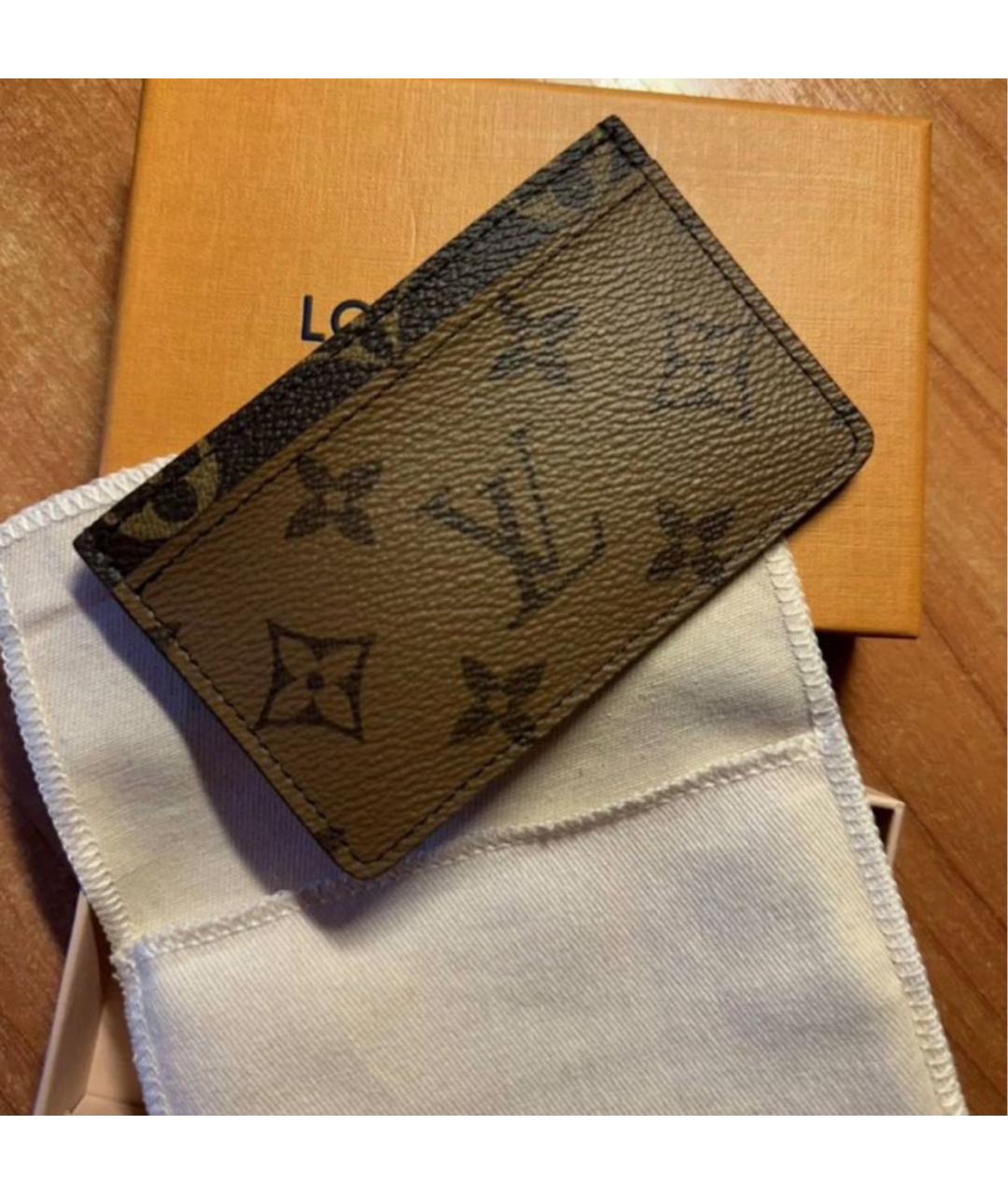 LOUIS VUITTON Коричневый кардхолдер, фото 4