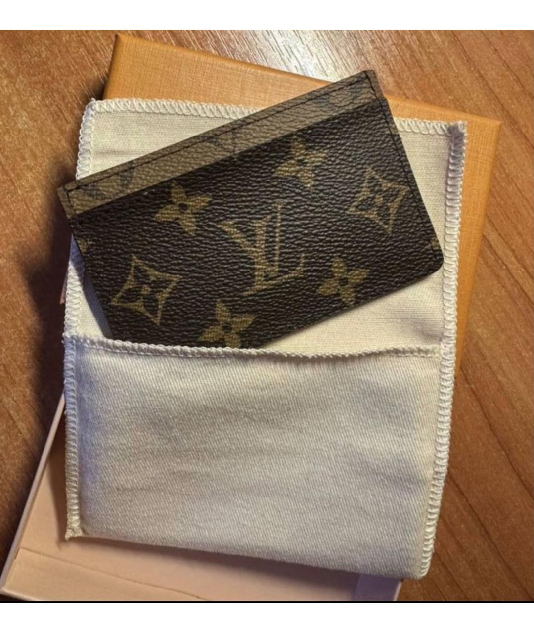 LOUIS VUITTON Коричневый кардхолдер, фото 3