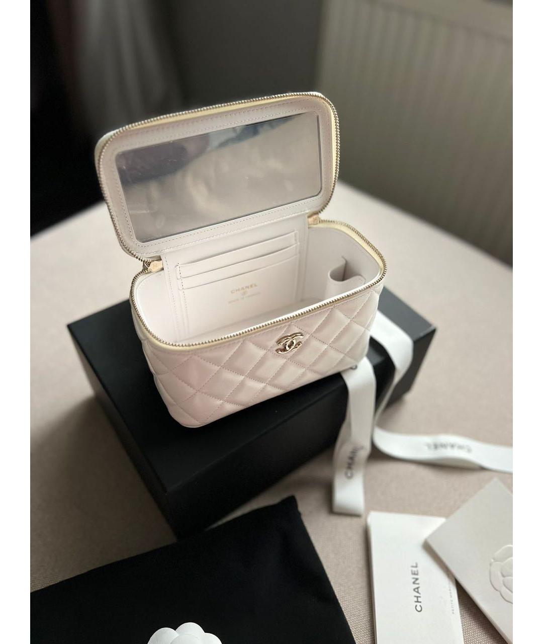 CHANEL Белая кожаная сумка через плечо, фото 4