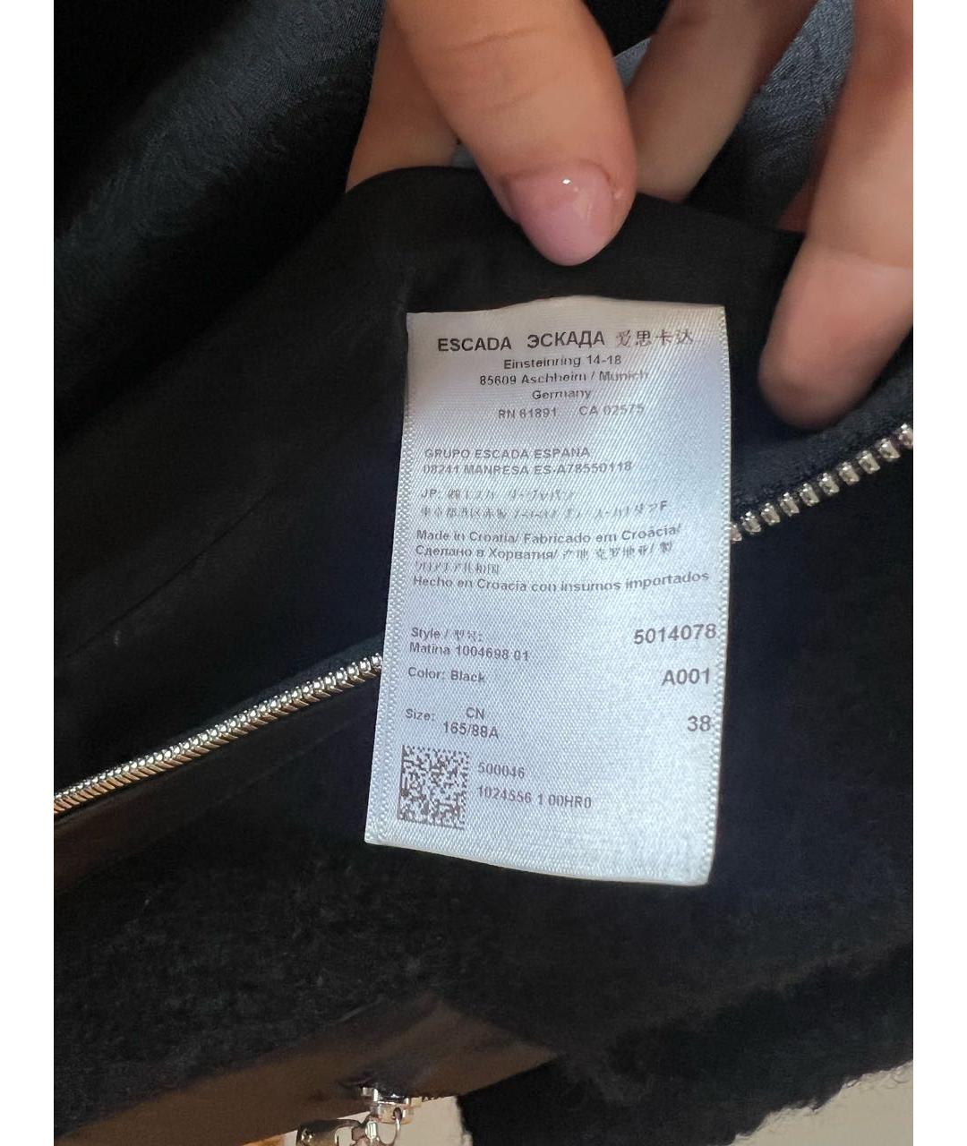 ESCADA Черное шерстяное пальто, фото 6