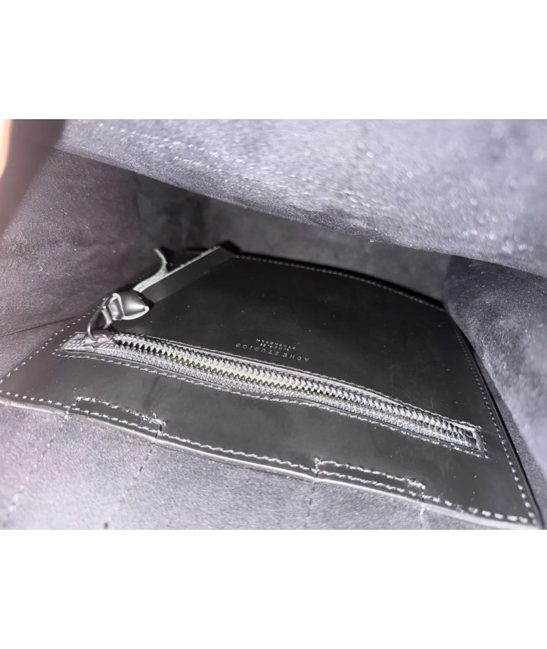 ACNE STUDIOS Черная кожаная сумка тоут, фото 4