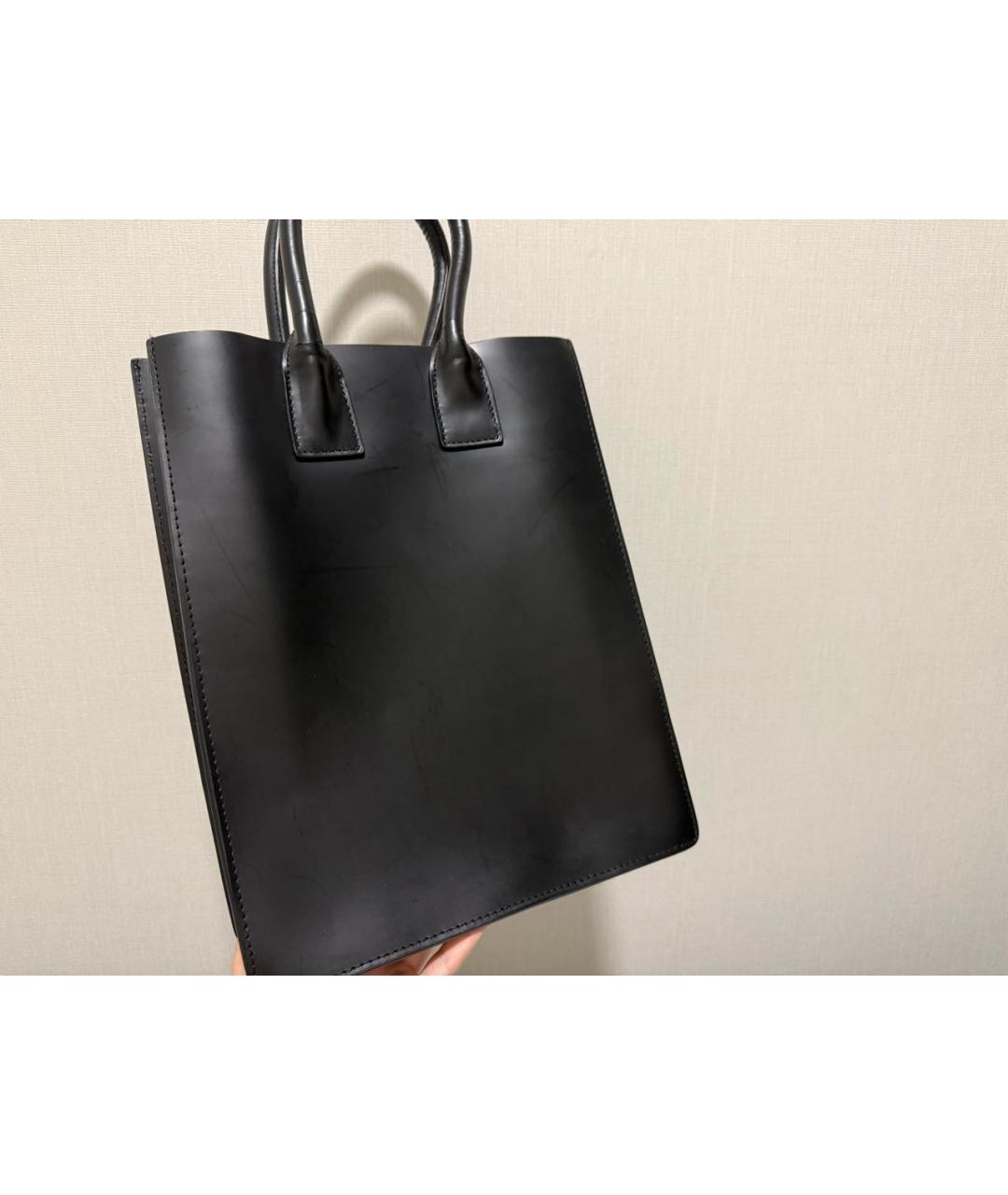 ACNE STUDIOS Черная кожаная сумка тоут, фото 3