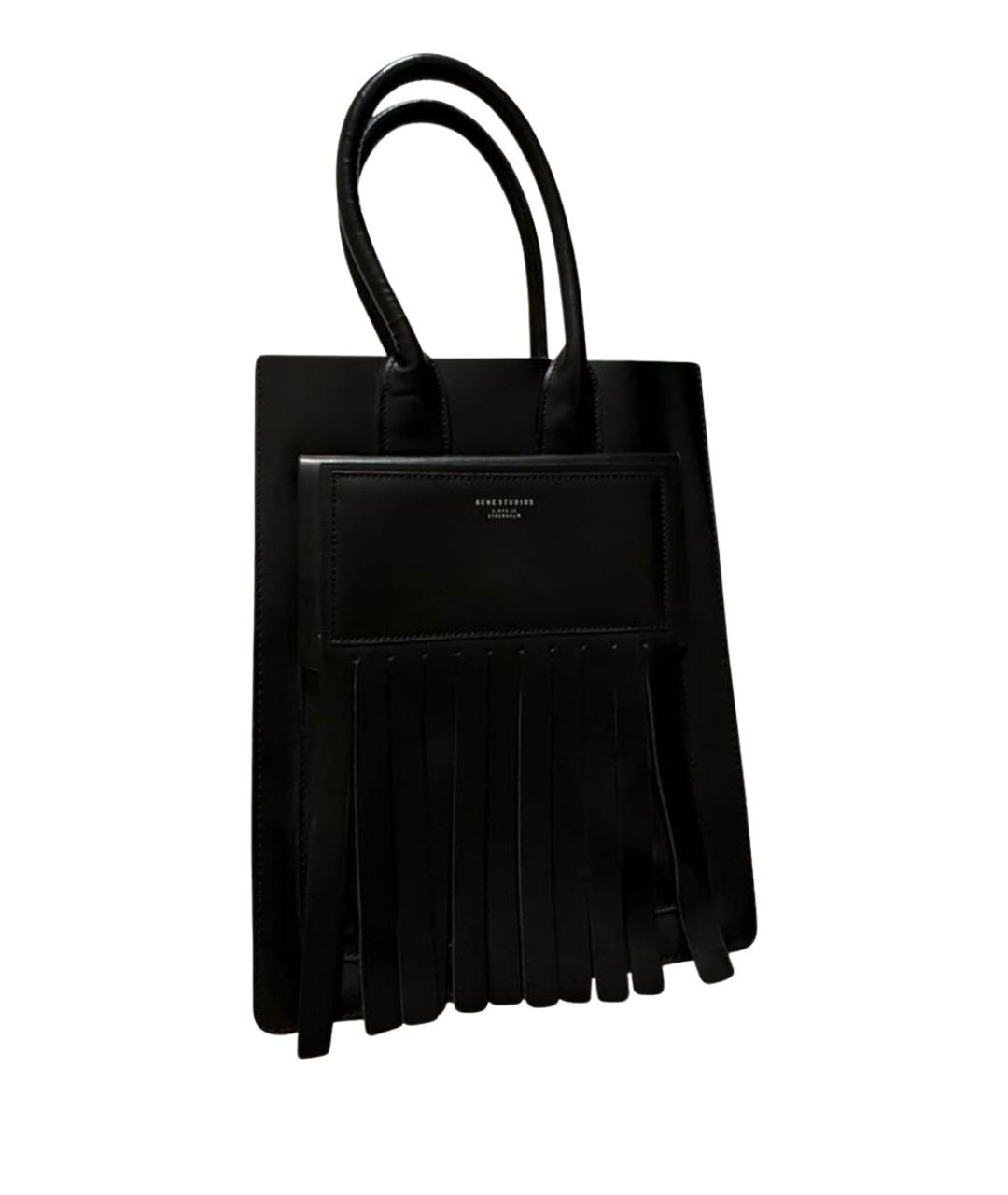 ACNE STUDIOS Черная кожаная сумка тоут, фото 1