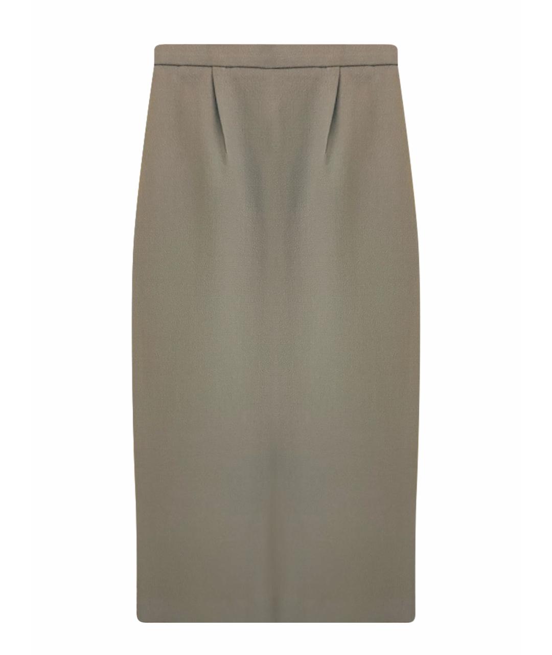 ROLAND MOURET Голубая шерстяная юбка миди, фото 1