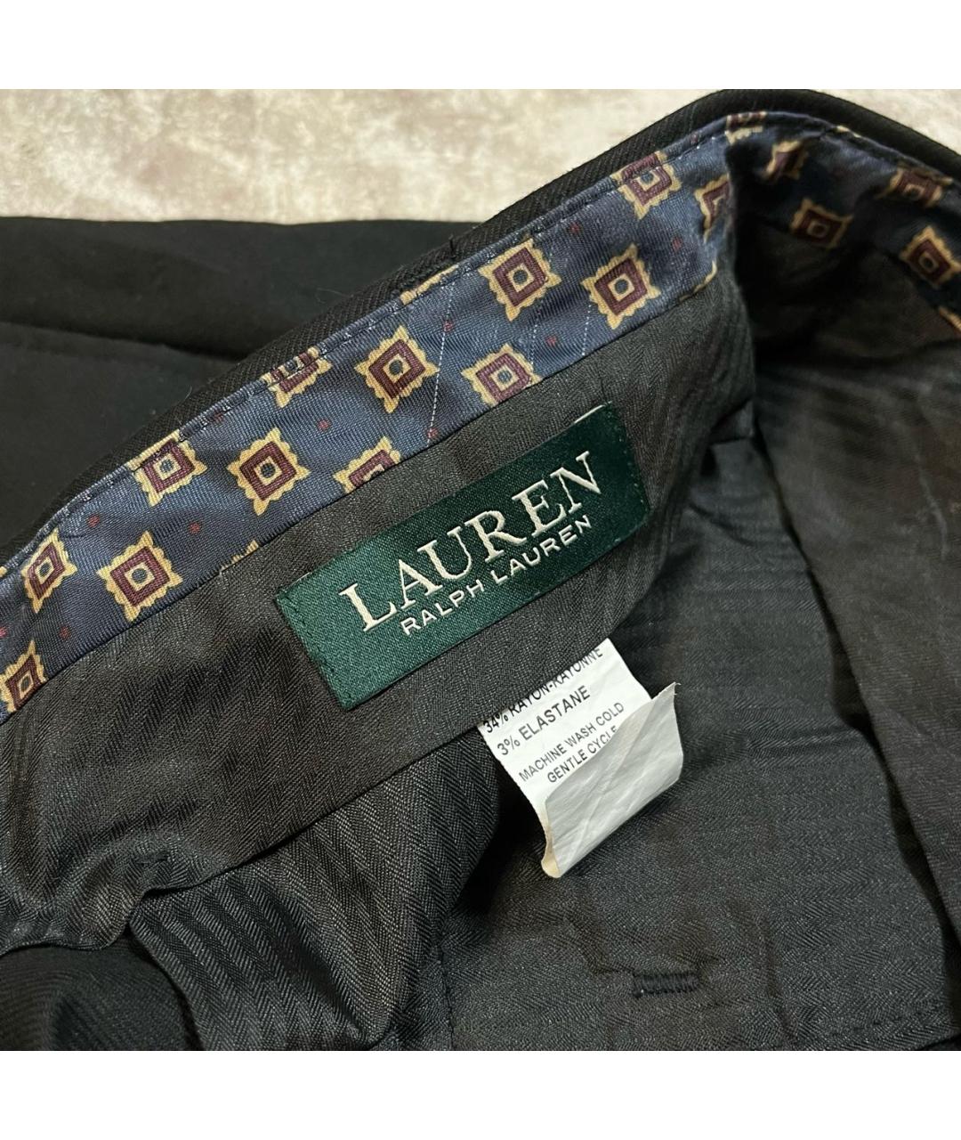 RALPH LAUREN Черные полиэстеровые классические брюки, фото 5