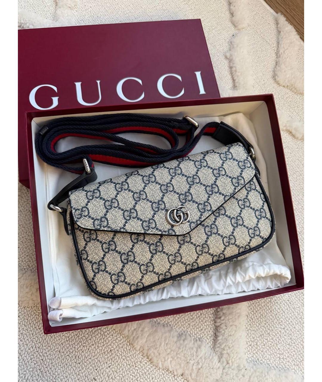 GUCCI Бежевая кожаная сумка через плечо, фото 6