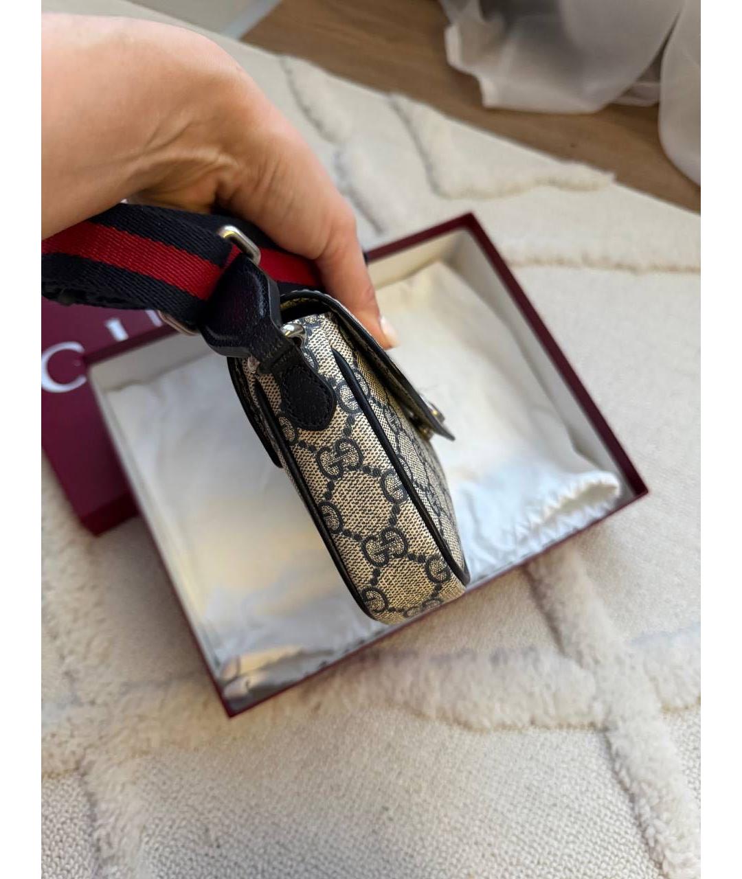 GUCCI Бежевая кожаная сумка через плечо, фото 2