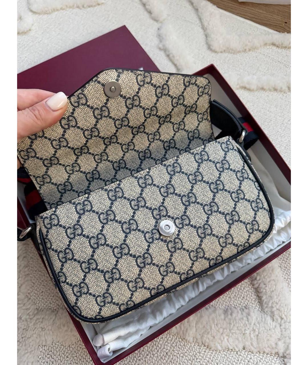 GUCCI Бежевая кожаная сумка через плечо, фото 4