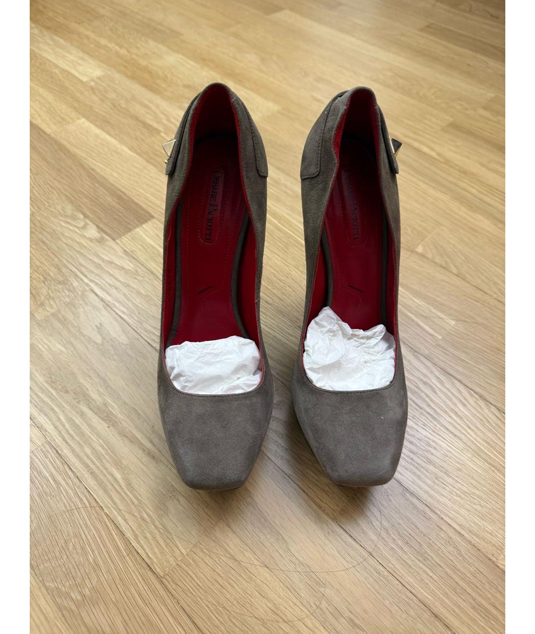 CESARE PACIOTTI Серые замшевые туфли, фото 2