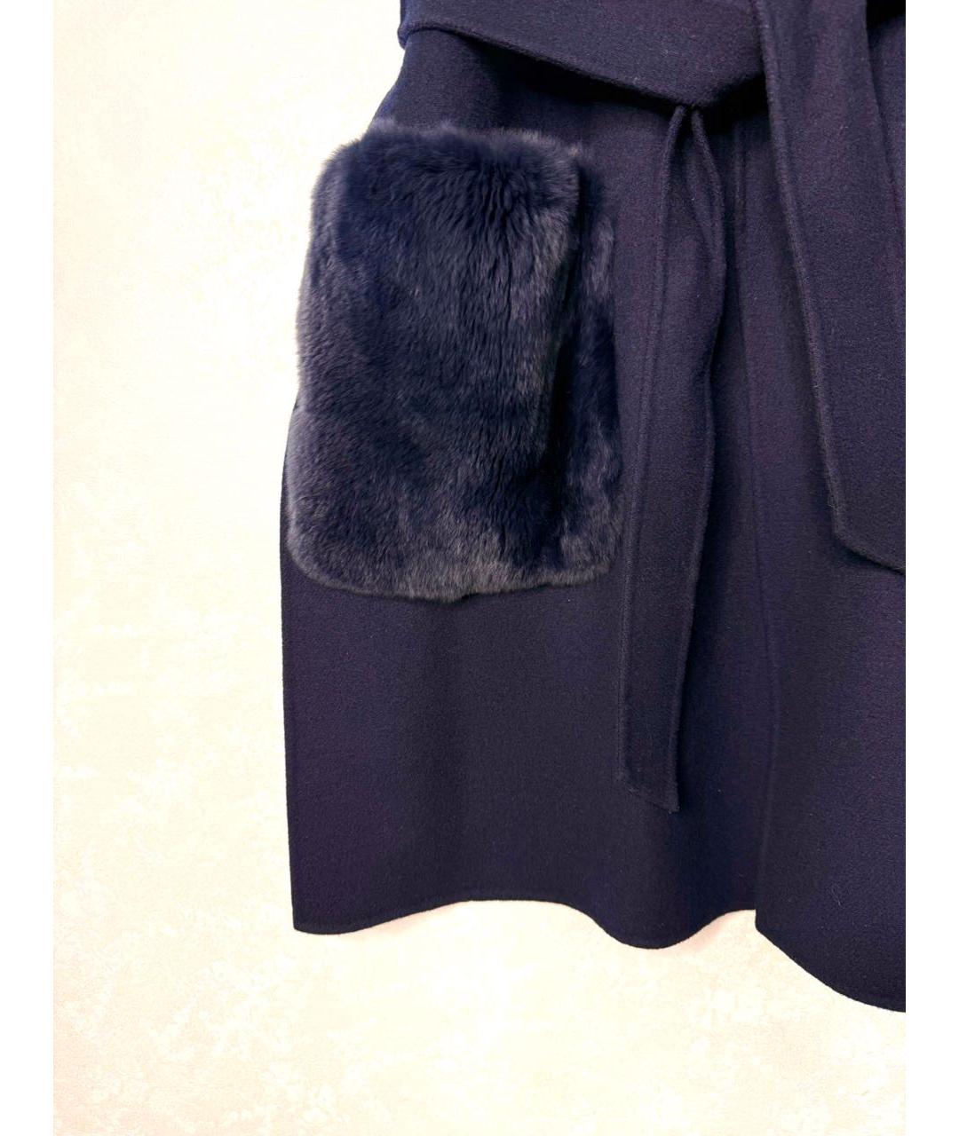 WEEKEND MAX MARA Темно-синий шерстяной жилет, фото 4