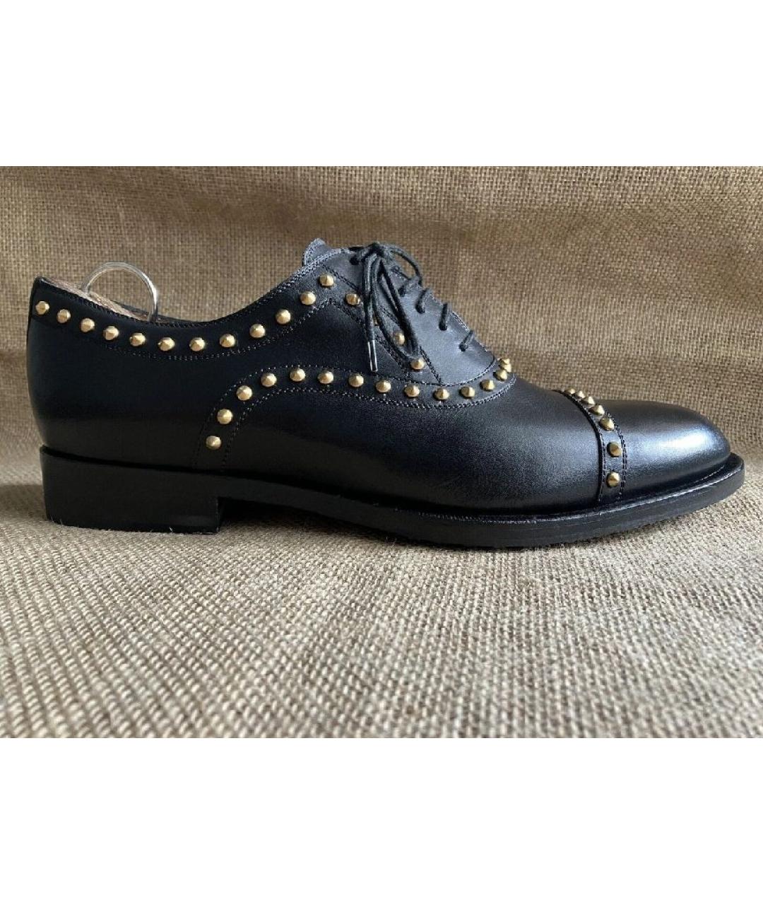 GUCCI Черные кожаные брогги и оксфорды, фото 9