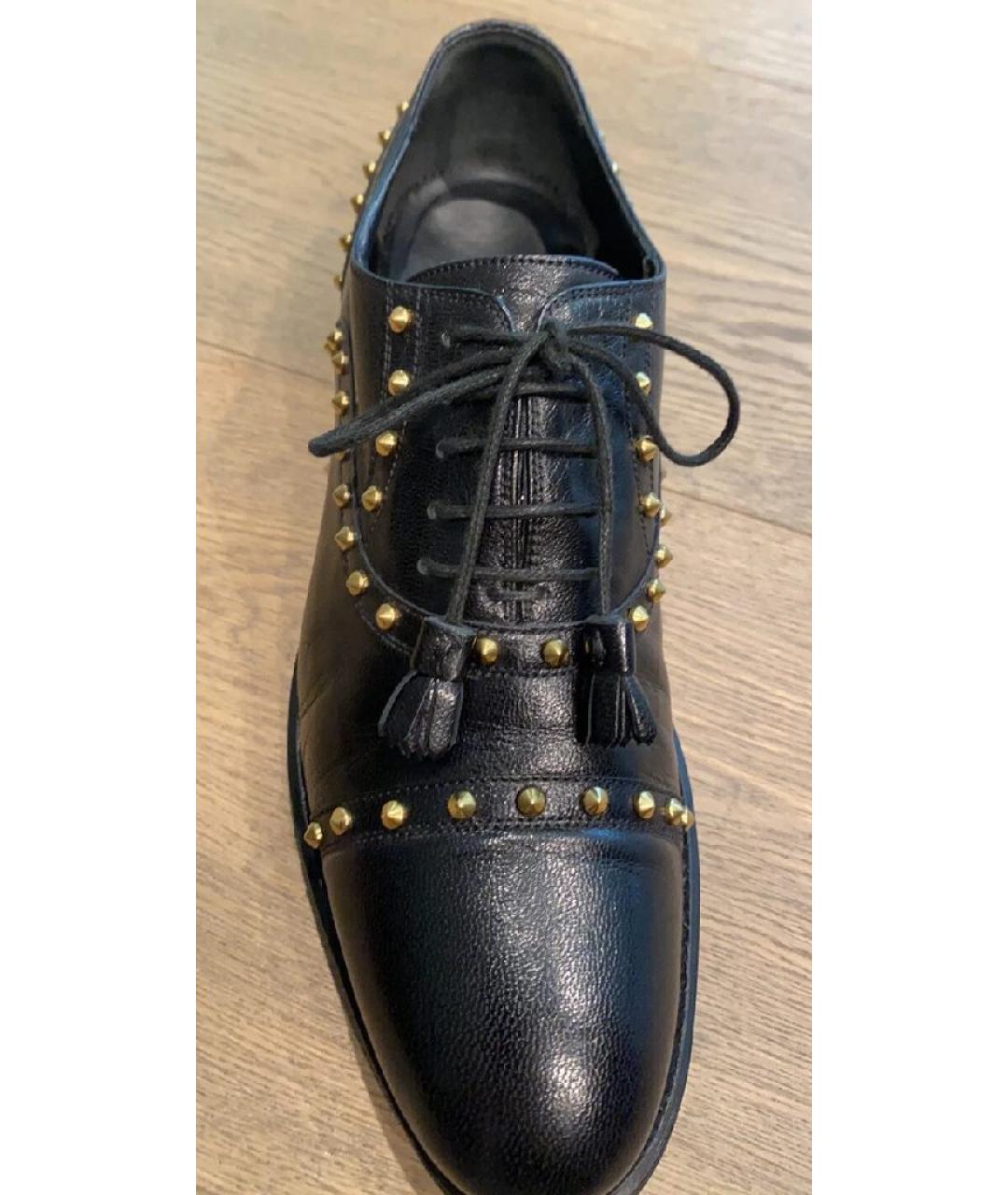 GUCCI Черные кожаные брогги и оксфорды, фото 7