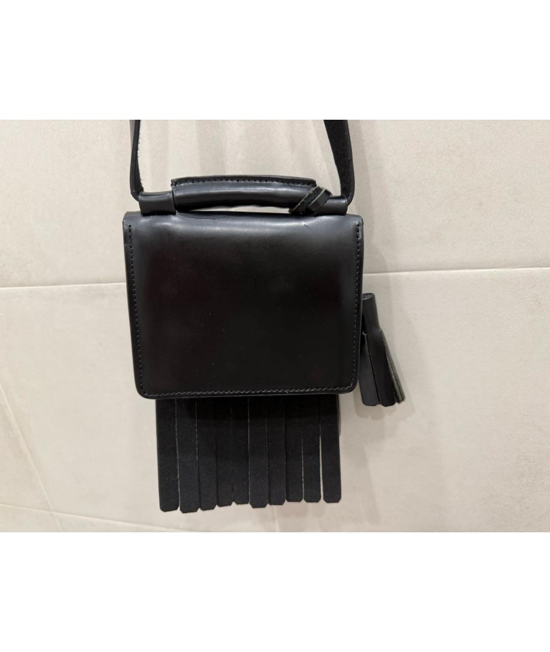 ACNE STUDIOS Черная кожаная сумка через плечо, фото 3