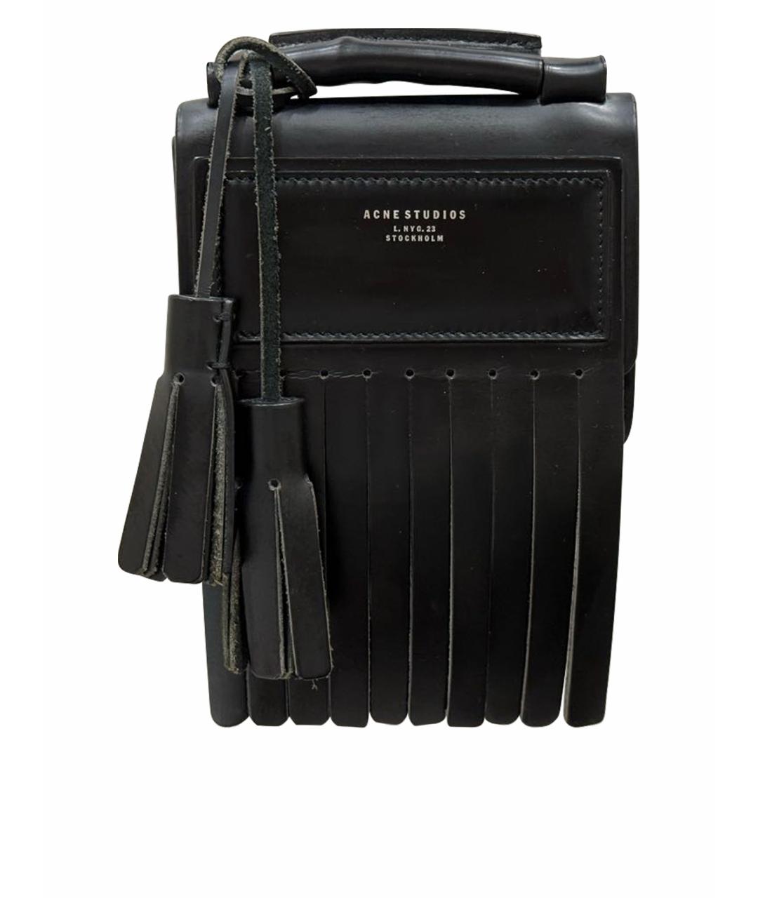ACNE STUDIOS Черная кожаная сумка через плечо, фото 1