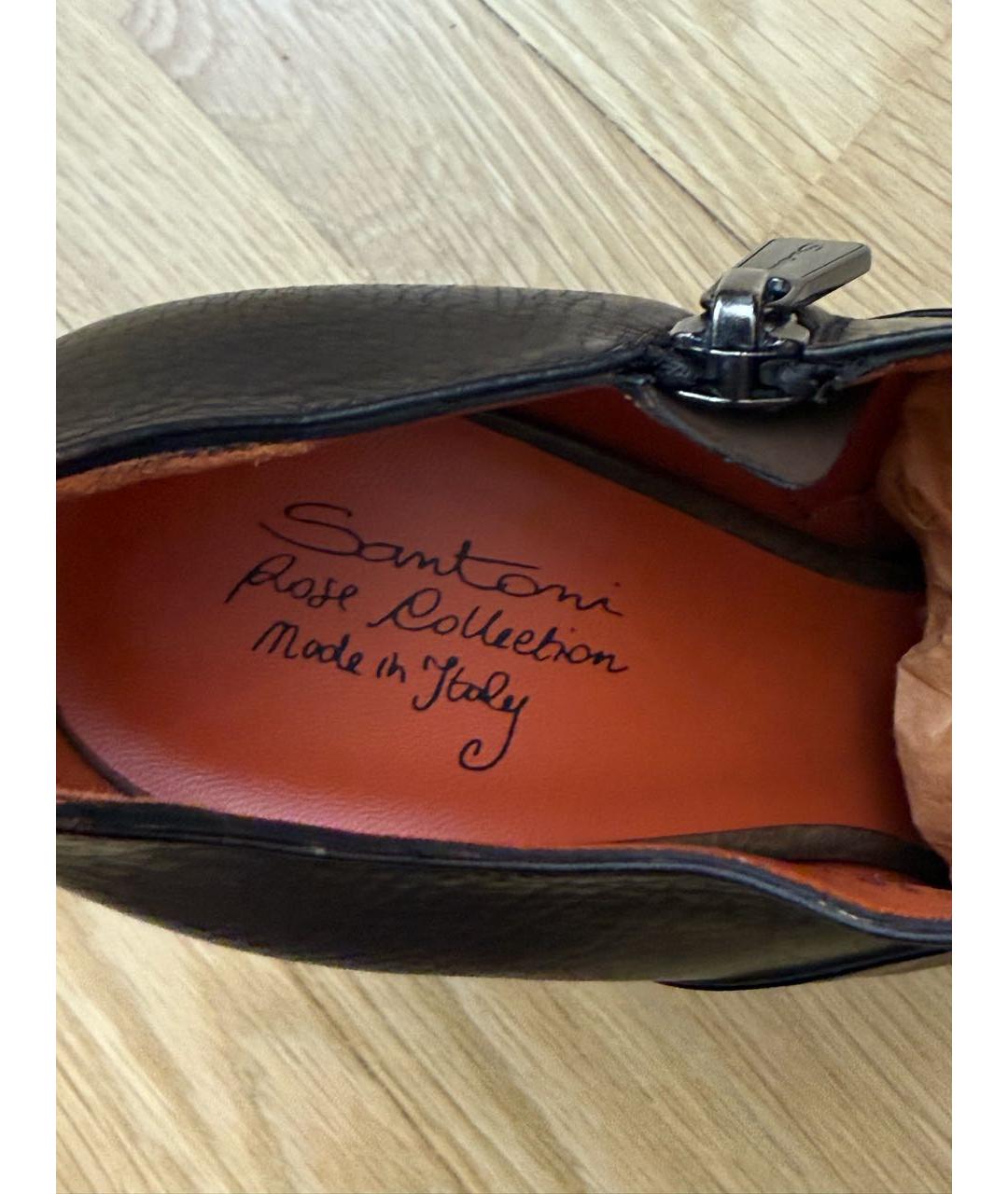 SANTONI Коричневые кожаные ботильоны, фото 6