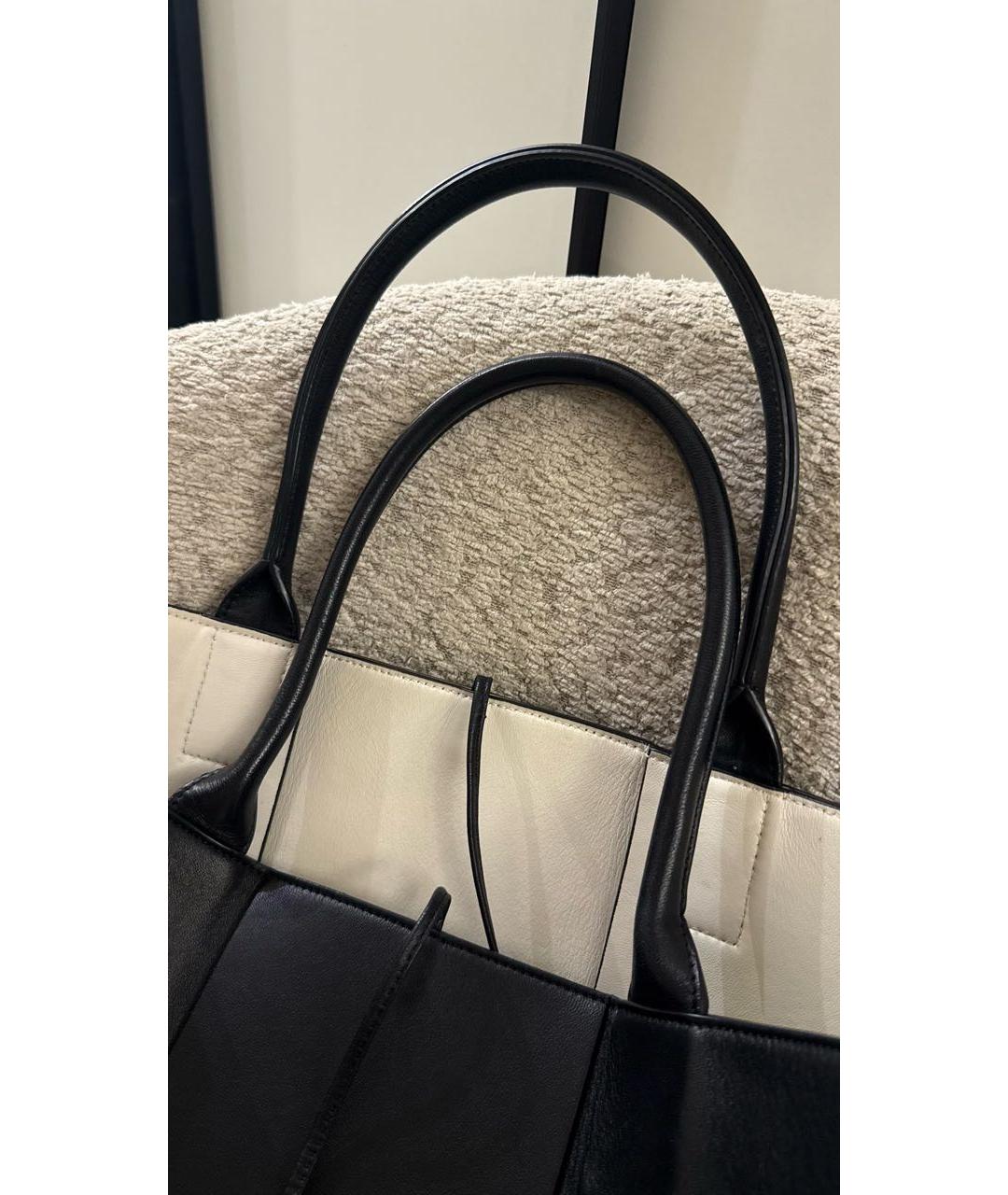 BOTTEGA VENETA Черная кожаная сумка тоут, фото 4