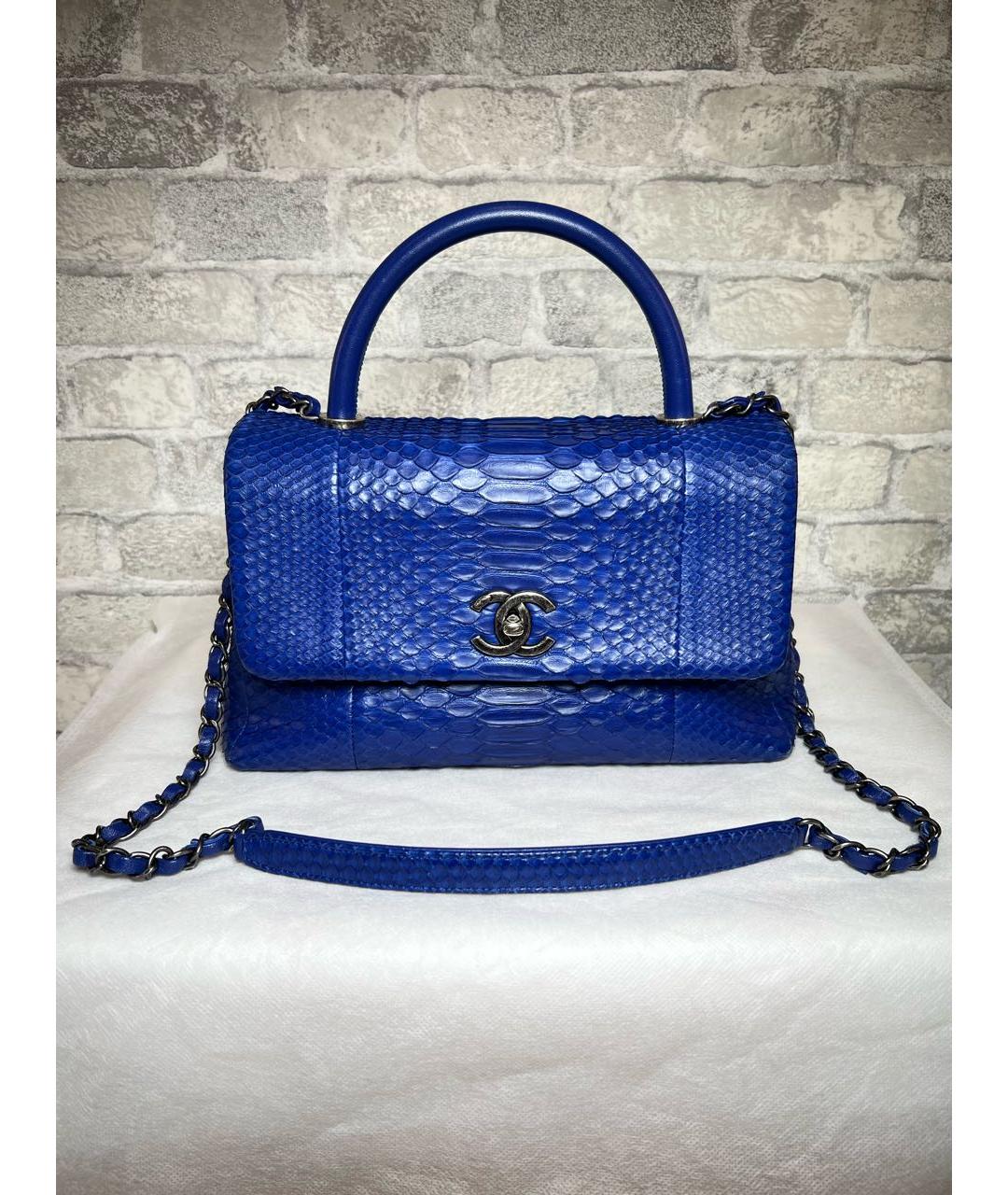 CHANEL Синяя сумка через плечо из экзотической кожи, фото 9