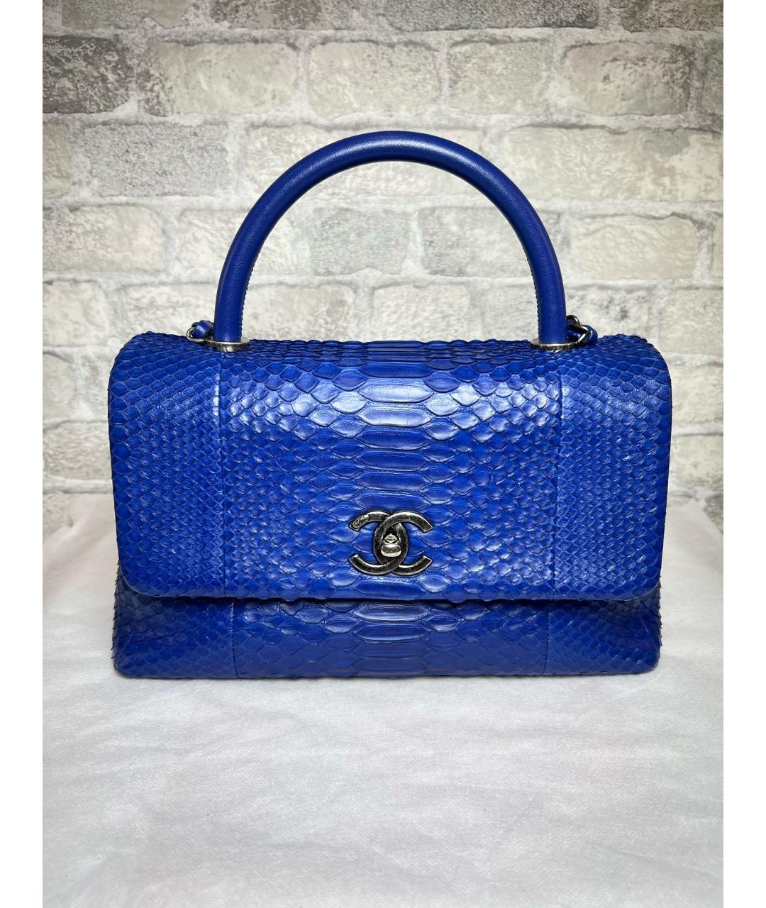 CHANEL Синяя сумка через плечо из экзотической кожи, фото 2