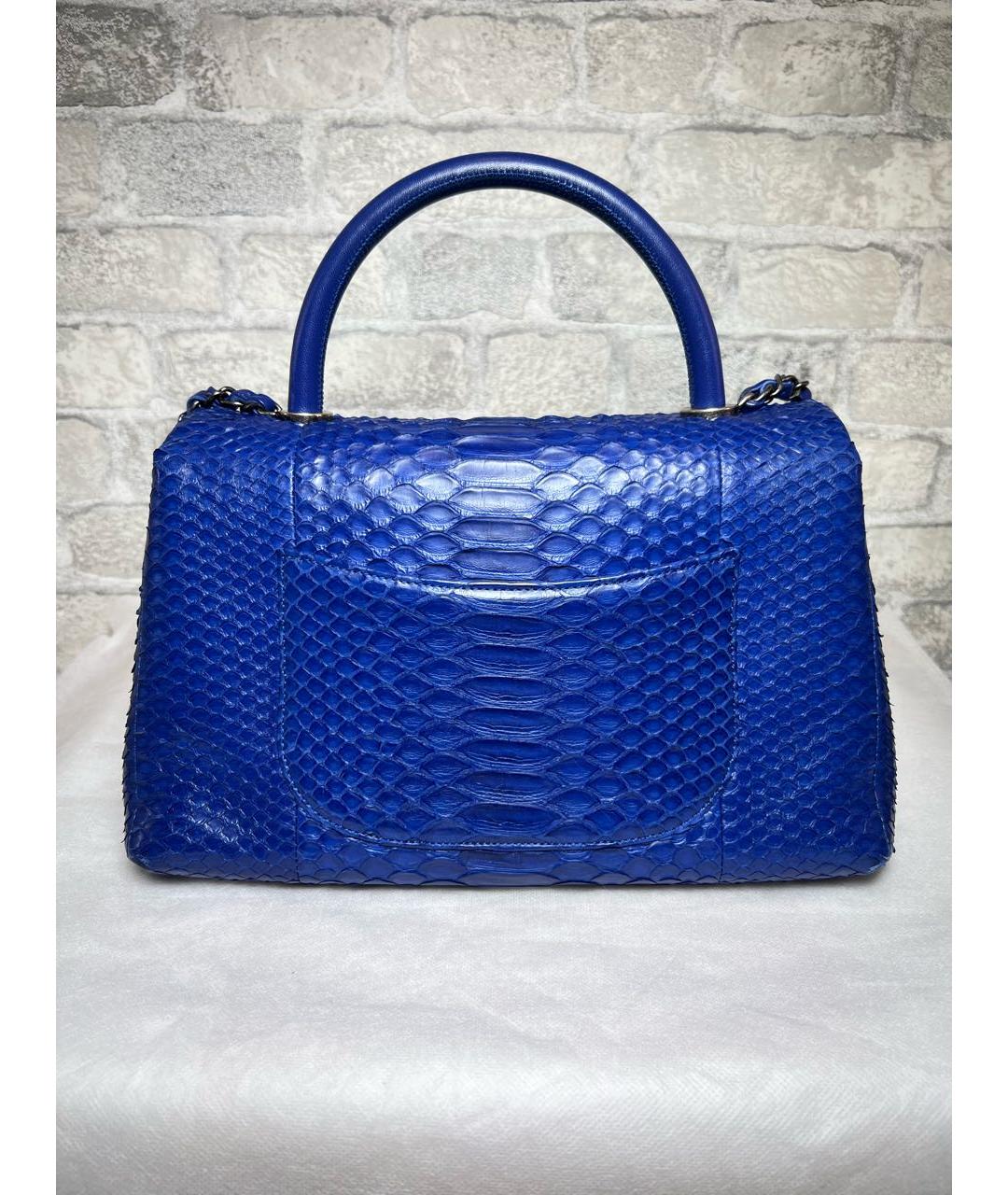CHANEL Синяя сумка через плечо из экзотической кожи, фото 4